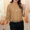 ZANZEA Women Casual Round Neck 3/4 Sleeve Lace Patchwork Blouse