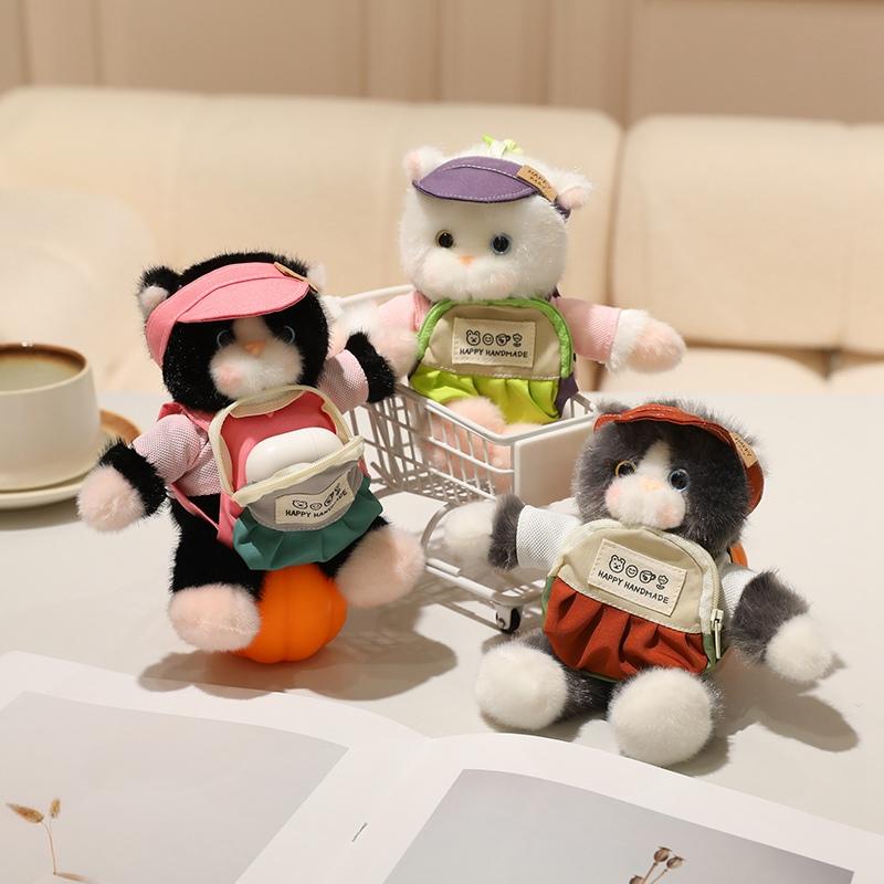 18cm Plush Cat Soft Plush Doll Pocket Design for Cat Lovers Kawaii Birthday Holiday Gift Soft Toy