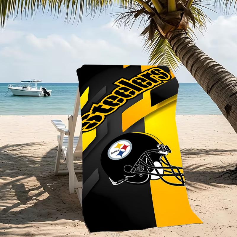 Beach Towel with Pittsburgh Steelers Pattern - soft,absorbent,machine washable Lightweight&Modern,swimming,Travel Essentials