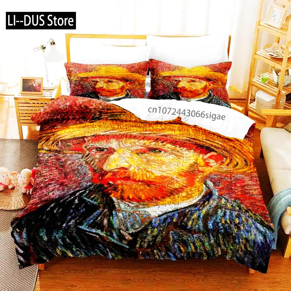 2022 Van Gogh Boys Bedroom Duvet Cover Single Double Full Queen King Size Retro Classic 3D Bedding Set Duvet Cover Bed Set