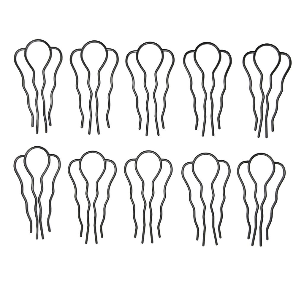 10 Pcs Hair U Shaped Clip Metal Black Coating French Vintage Style U Shaped Hair Pins for Hairstyling