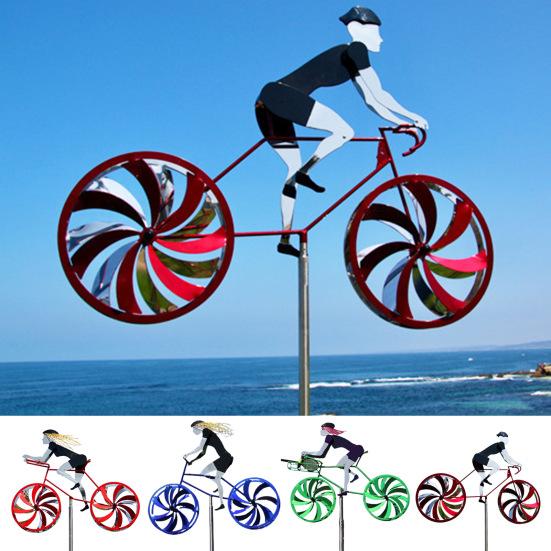 

Ветряная мельница, садовое украшение, вращающееся на 360 градусов, металлическая скульптура-ловец ветра, декоративная статуя для велосипеда