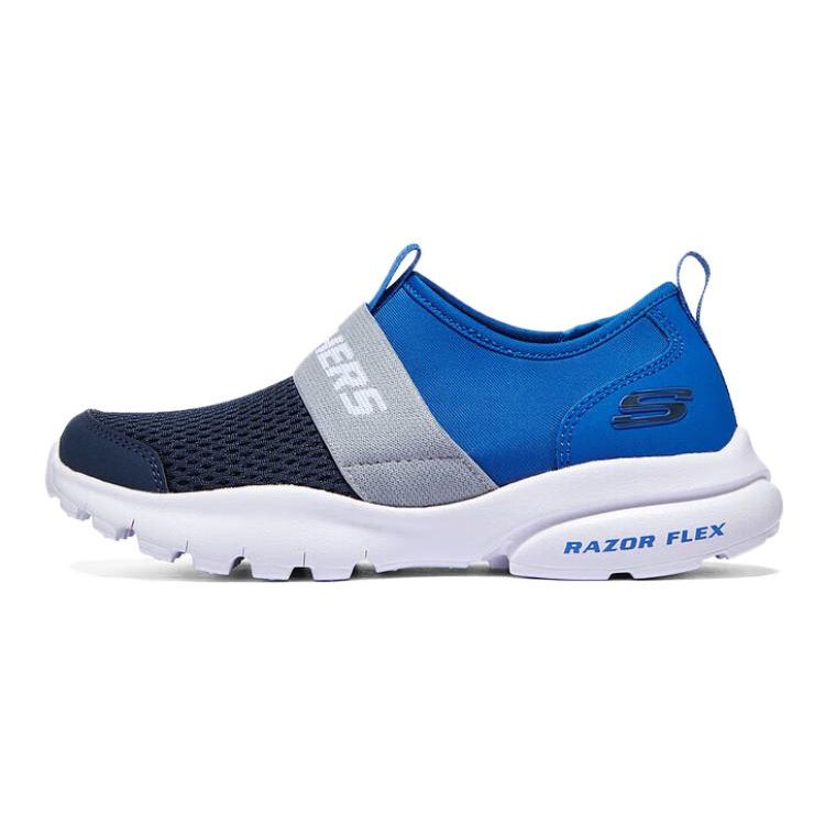 Skechers Comfortable Versatile Low-Top Kids Running Shoes Kids sneakers Blue Black 405215L-NVBL 30