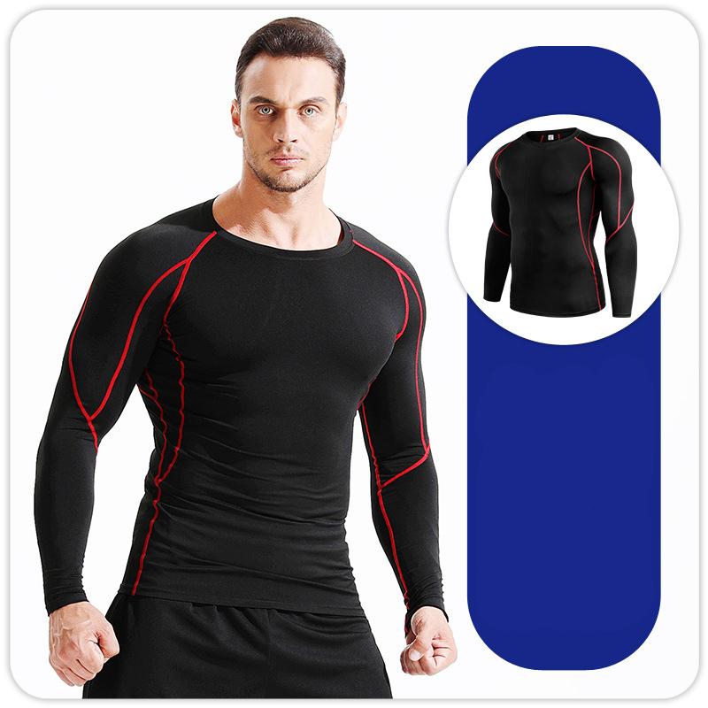 Men's T shirt Tights Sports Elastic quick-drying Compression Long Sleeve Fitness clothing Running Training clothing S M L XL XXL 3XL