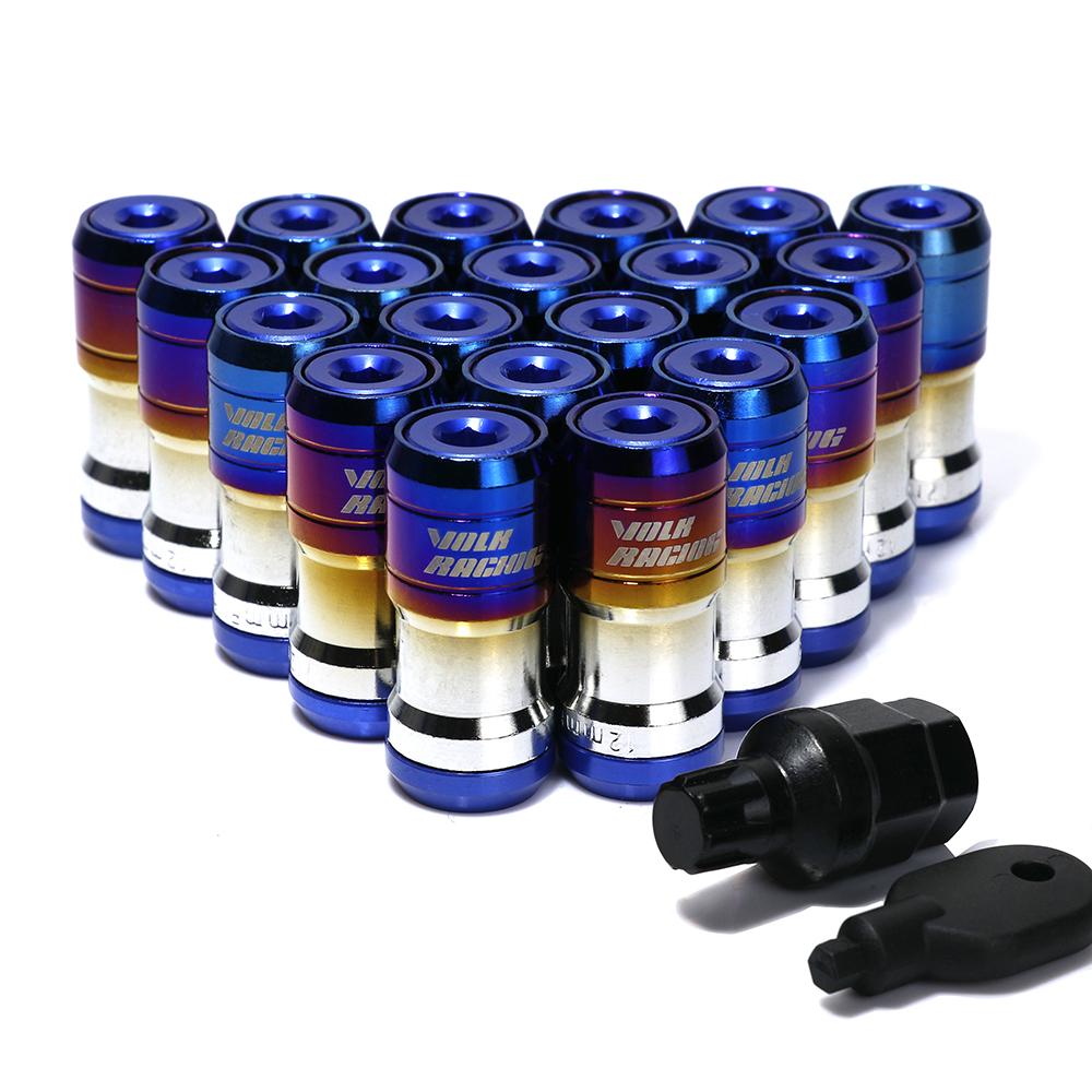 Bunrt Blue Volk Racing Formula Steel Wheel Nuts Car Wheels Rims Lug Nut 20pcs/set