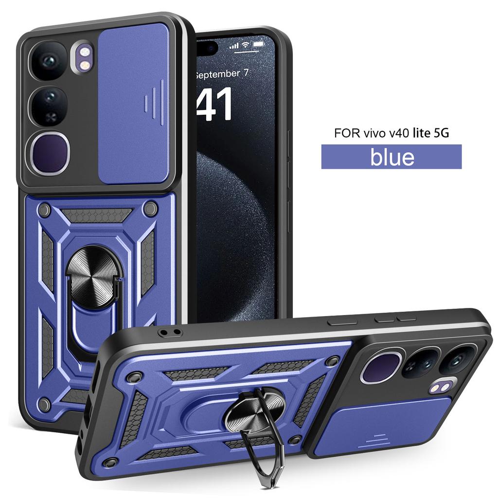 For Vivo V40 SE 80W Case vivo V40 Lite 4G 5G Cover V40SE Magnetic Ring Holder Armor Phone Case Slide Camera Protect Back Cover