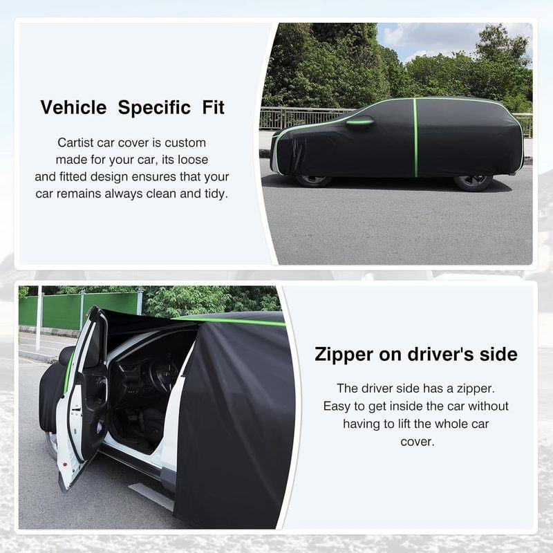 Universal SUV Car Cover for Toyota RAV4 1994-2026, Waterproof Oxford with Zipper & Reflective Strips