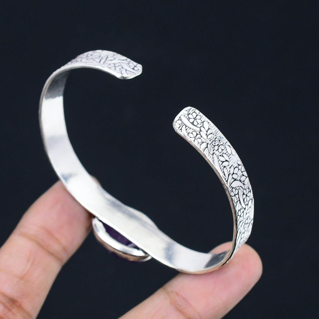 Womens day Sale 925 Silver Star Amethyst Stone Wedding Mother New Bangle Jewelry
