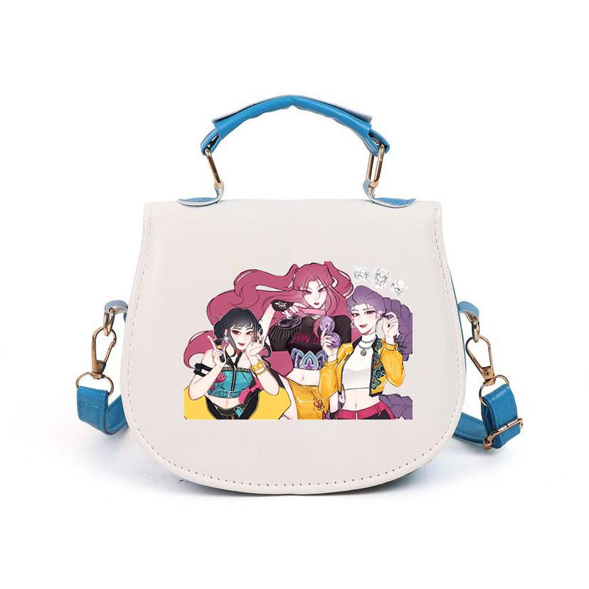 Kids Girls Kpop Rumi Zoey Mira Printed Student Lightweight Crossbody Bag Casual PU Shoulder Bags
