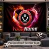 Wall Hanging Tapestry Custom NameSheffield United FC Pattern Personalized Printed Fabric Wall Decor