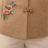 Paster 2025 Autumn/Winter Embroidered New Chinese Style Mother's Faux Wool Jacket