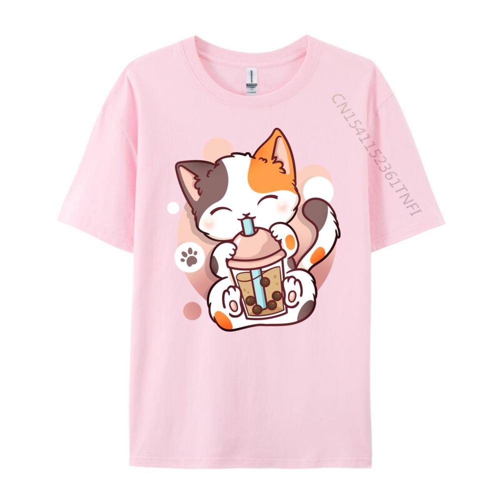 Cat Boba Tea Bubble Tea Anime Kawaii Neko Streetwear Unisex Camiseta Cinco De Mayo