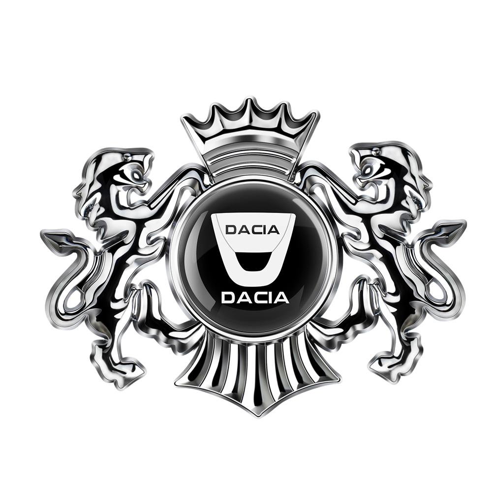 1 PZ Sticker Decorativo per Carrozzeria e Bagagliaio Stile Auto Adesivo Emblema Leone Corona 3D in Metallo per Dacia Duster Logan 3 Mcv Sandero MK2 Stepway