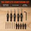 11pcs 1/4 Inch Hex Shank Counterbore Drill Bit Set Quick Change Chamfer Drill Bit Set  Woodworking