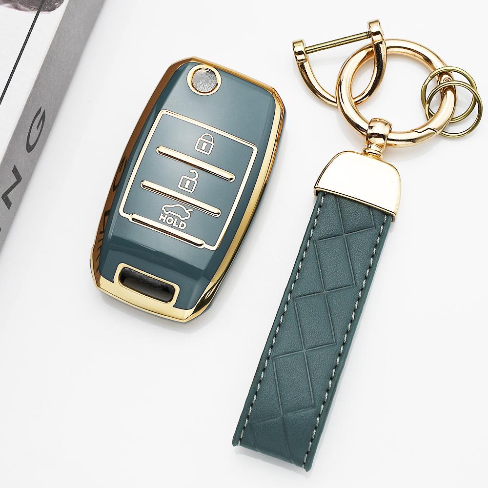 3/4 Buttons Tpu Folding Car Key Cover Auto Shell Fob Holder Bag For Kia Sid Rio Soul Sportage Ceed Sorento Cerato K2 K3 K4 K5