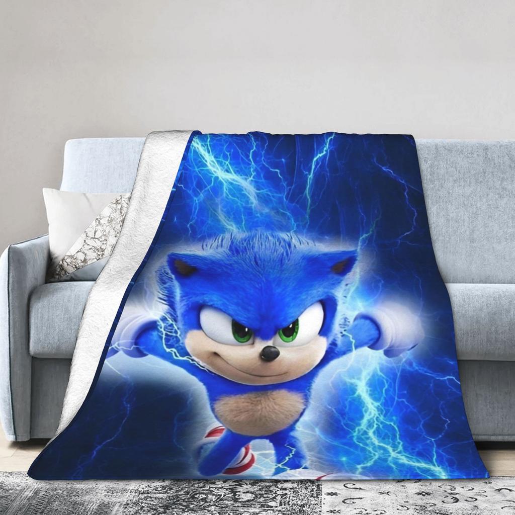 Shadow Game Knitted Blankets Soniced Cartoon Plush Throw Blankets Bed Sofa Personalised Soft Warm Bedspread