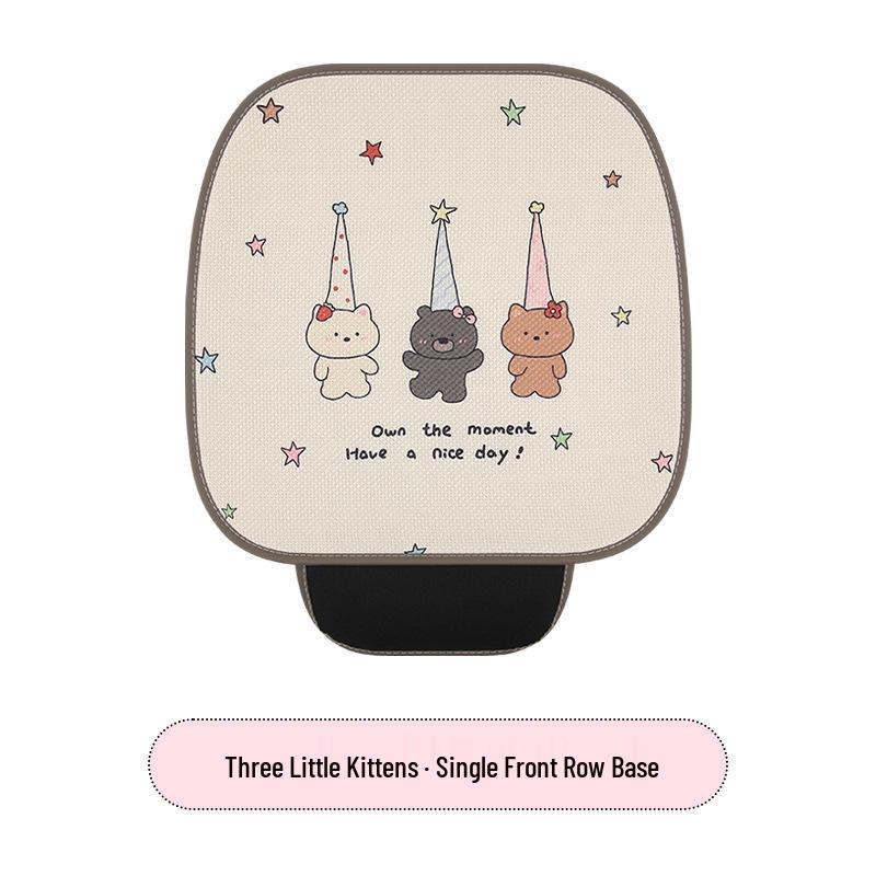 Cute Hemp Car Seat Cushion for ORA Good Cat, ORA 5, Kia EV5, K3, K5 - Ideal for All Seasons