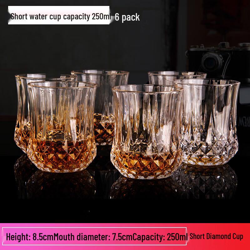 

Flavinmci 6-Piece European Crystal Diamond Red Wine Glass Set