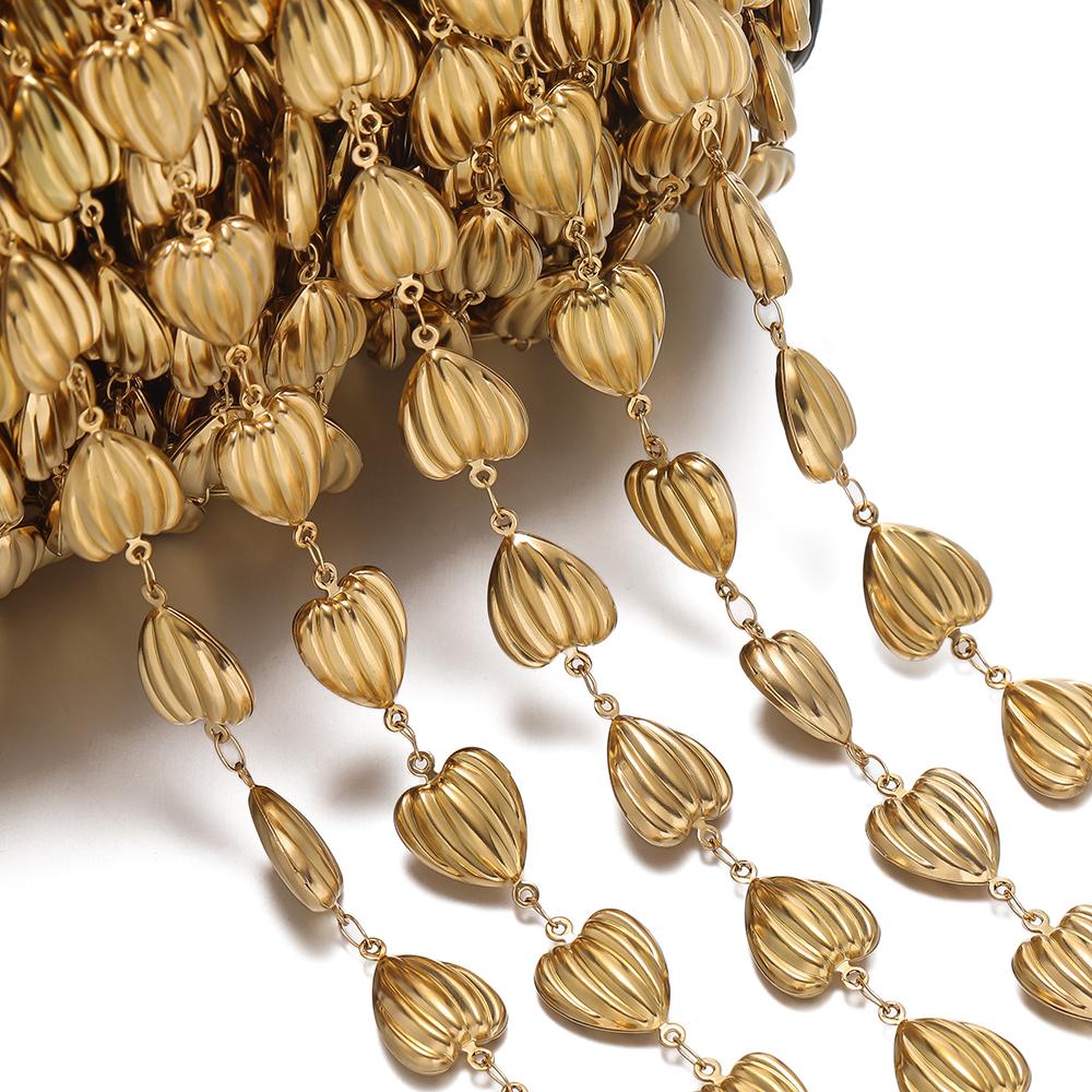 1m Stainless Steel Gold Handmade Chain Multiple Shapes Chains for DIY Necklace Bracelet Waist Chain Choker Jewelry Making Chain