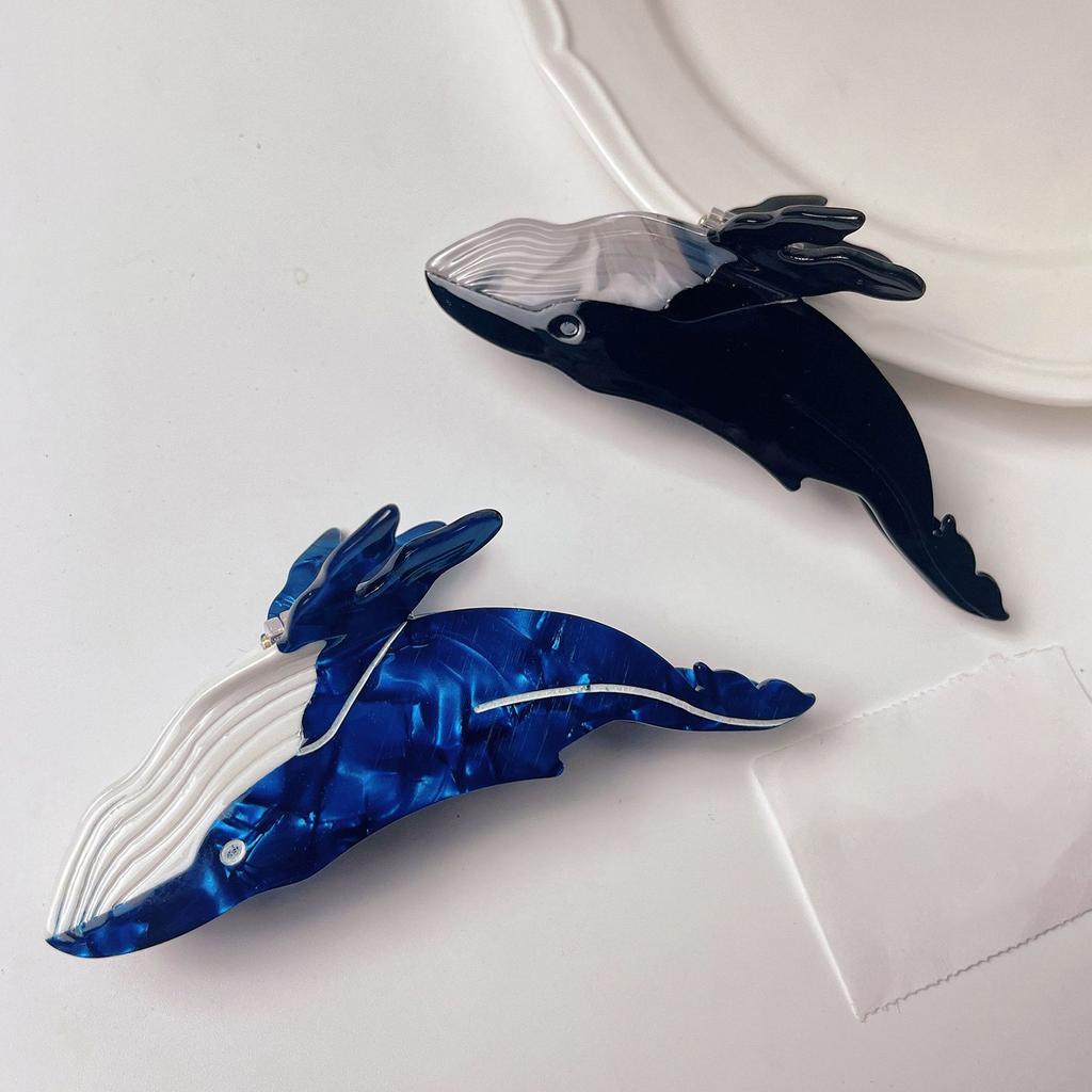 Multifuntional Whale Shape Hair Clip Whale Hair Grip Stylish Headpiece Acrylic Texture for Home Office and School Use