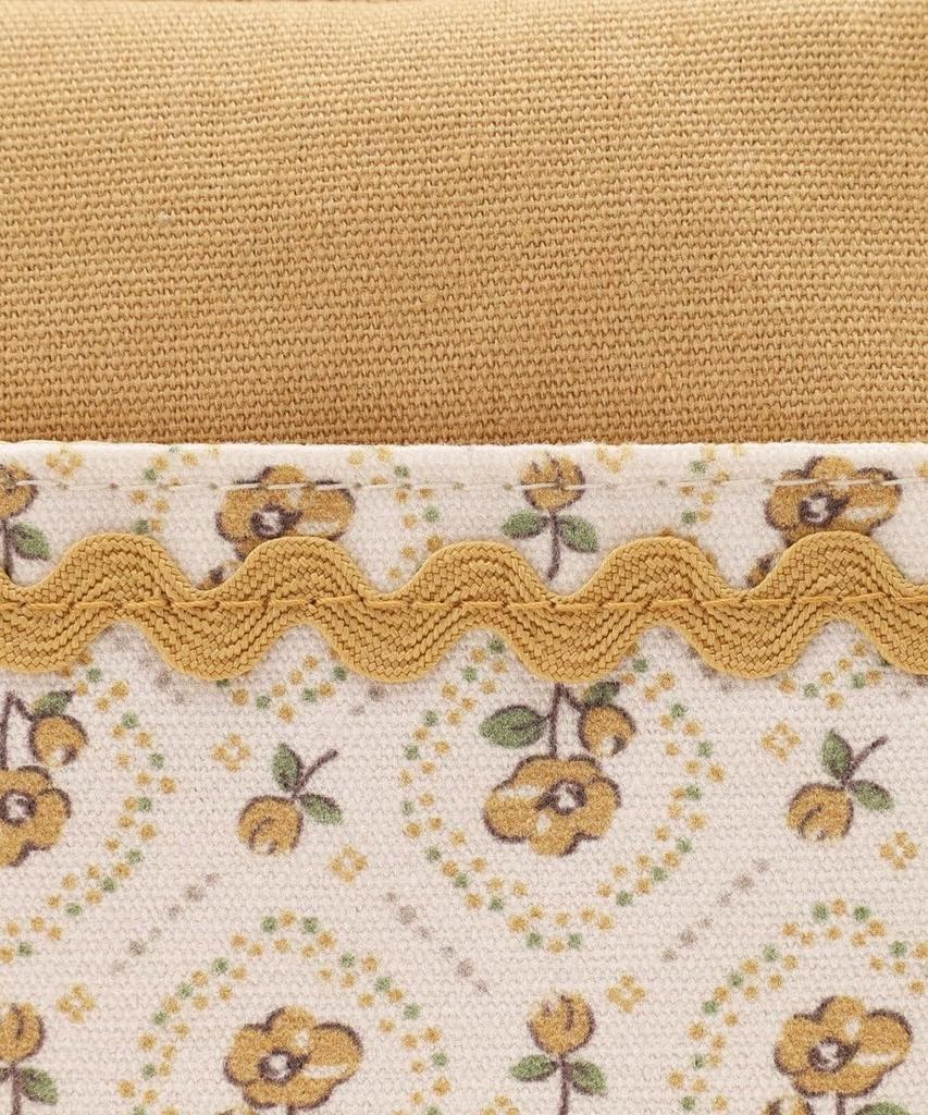 Afternoon Tea Living JQ96 Retro Flower Square Yellow Pouch,