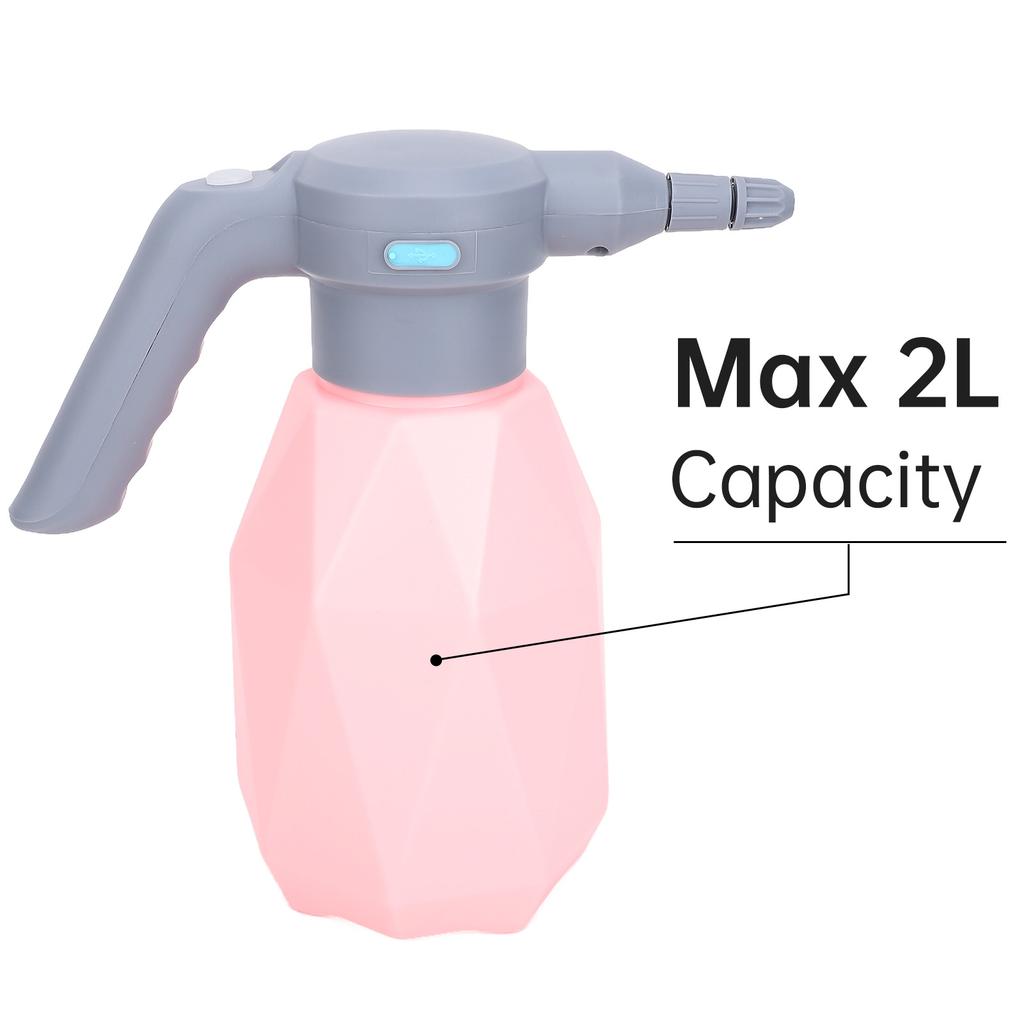 0,5 Gallonen Elektrisches Sprühgerät 2L Sprühflasche Automatische Gießkanne mit Ausgießer Wiederaufladbare Batteriebetrieben für Innen Außen Garten F