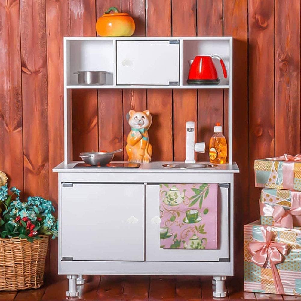 6PCS Soft Rubber Cloud Shape Drawer Knobs, Cabinet Knobs, Dresser Knobs, Kitchen Cabinets (White)