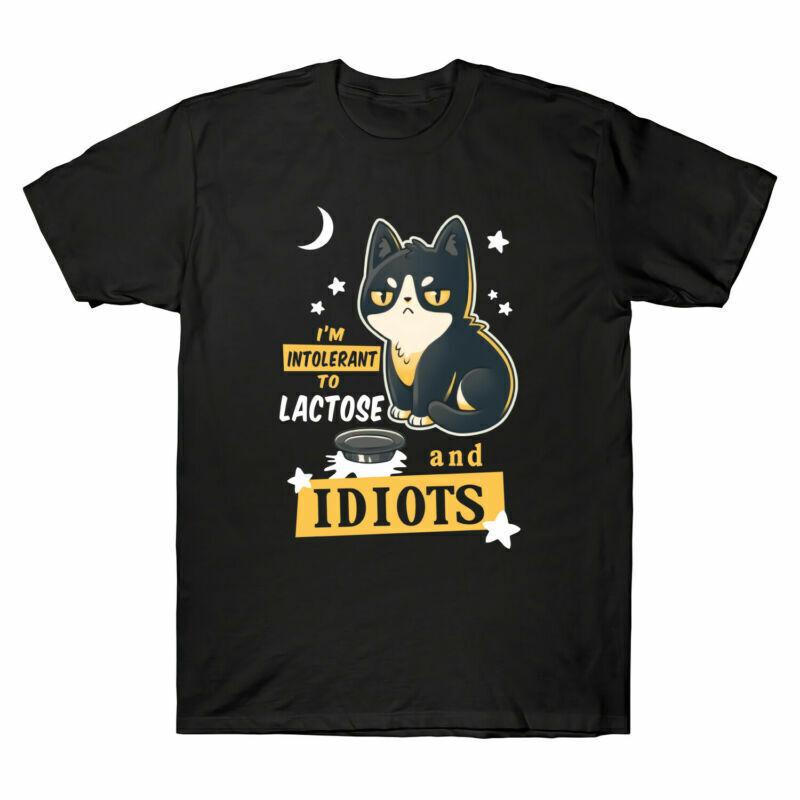 I m Intolerant To Lactose And Idiots Gift Tee Men s Cotton Short Sleeve T-Shirt S