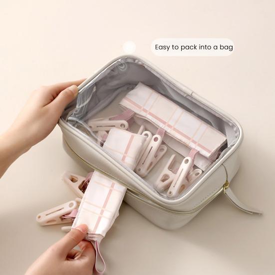 Travel Hanger with 6 Clips Strong Load-bearing Fastener Tape Design