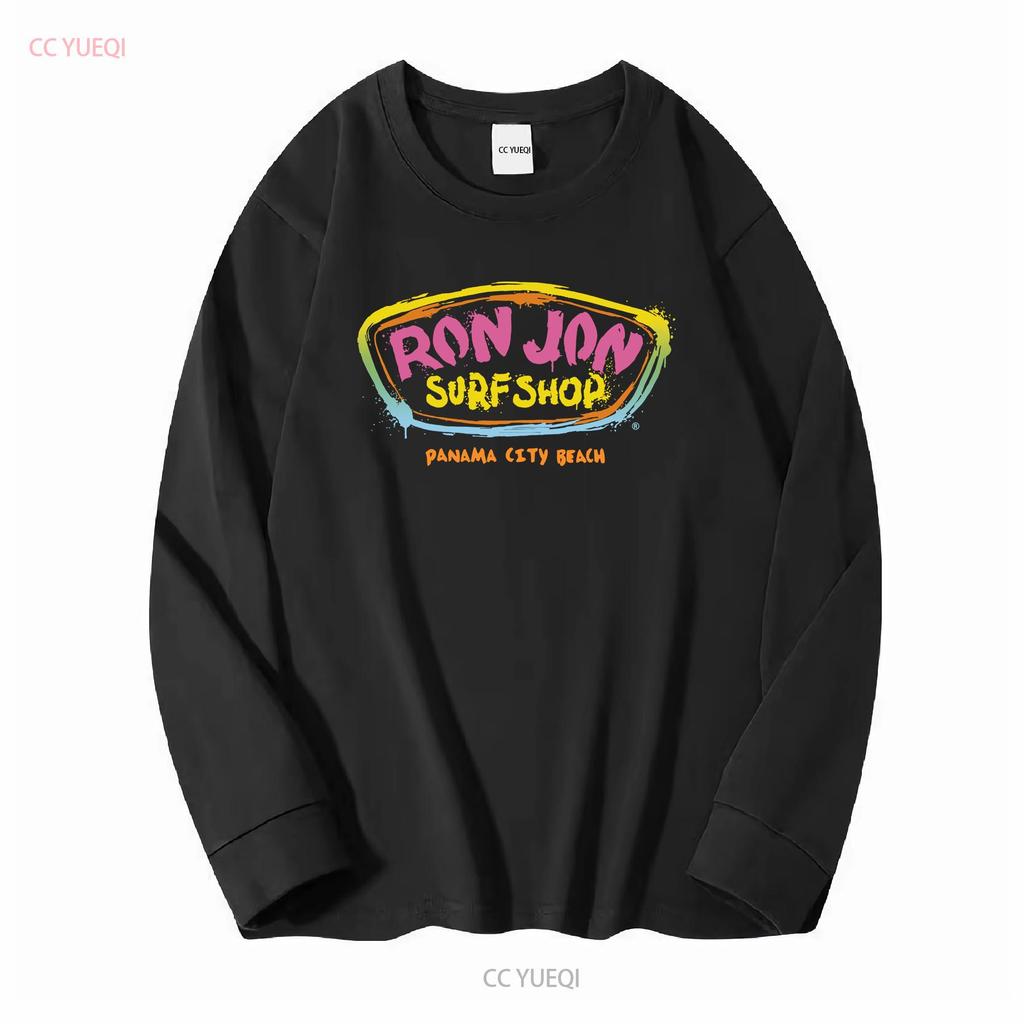 Ron Jon Surf Shop Panama City Beach Maglietta Uomo Taglia Piccola Manica Lunga Vintage Lavata Leggermente Stile Top Per Uso Quotidiano