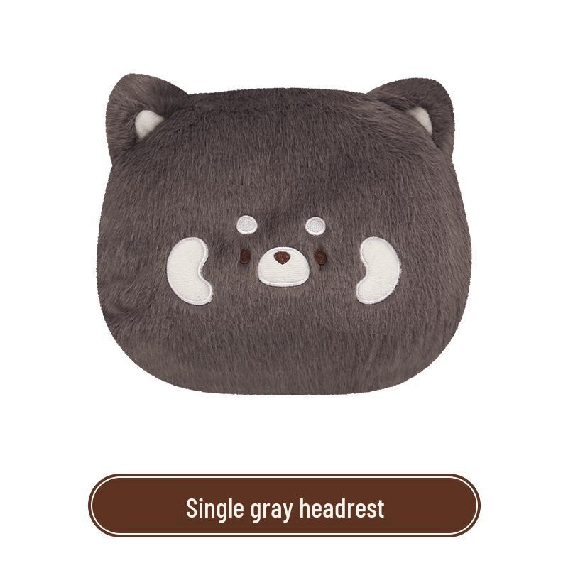 Cartoon Raccoon Winter Plush Car Seat Cushion