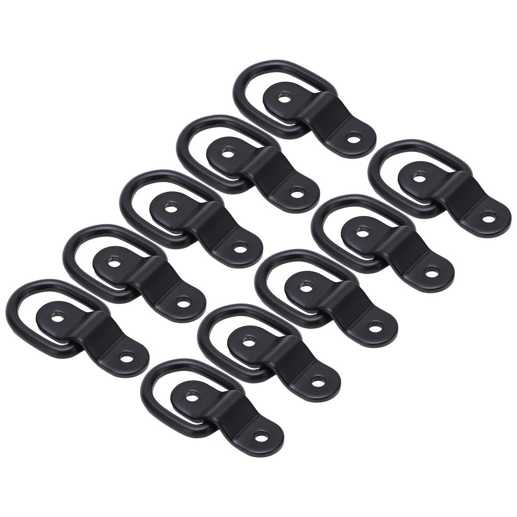 10 Sätze Zurrösen Multifunktionale Hochfeste Oberflächenmontage D-Ringe für Sicheres Sichern von Ladung Schwarz