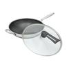 3.4-inch Stainless Steel Honeycomb Wok with Lid, Flat Bottom Frying Pan, Stir-Fry Pan, Suitable for Induction and Gas Stoves