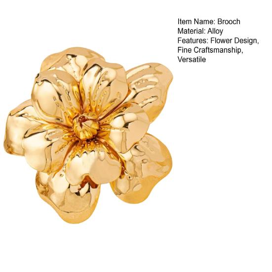 Women Brooch Double Layer Flower Design Brooch Pin Sweaters Collars Hats Bags Coats Scarves Versatile Accessory