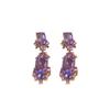 Silver Needle Diamond Square Pendant Earrings European and American Ins Versatile Exquisite Elegant Earrings Light Luxury Premium Earrings Women