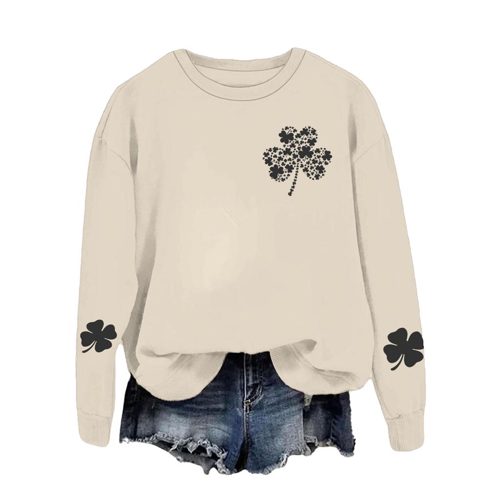 Ladies' Casual Women's Printed Round Neck Pullover Hoodie