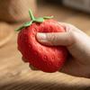 Oversized 8cm Soft Squeeze Strawberry Shaped Stress Relief Ball Giant Plush Toy for Adults Novelty Gift for Relaxation and Fun Decor