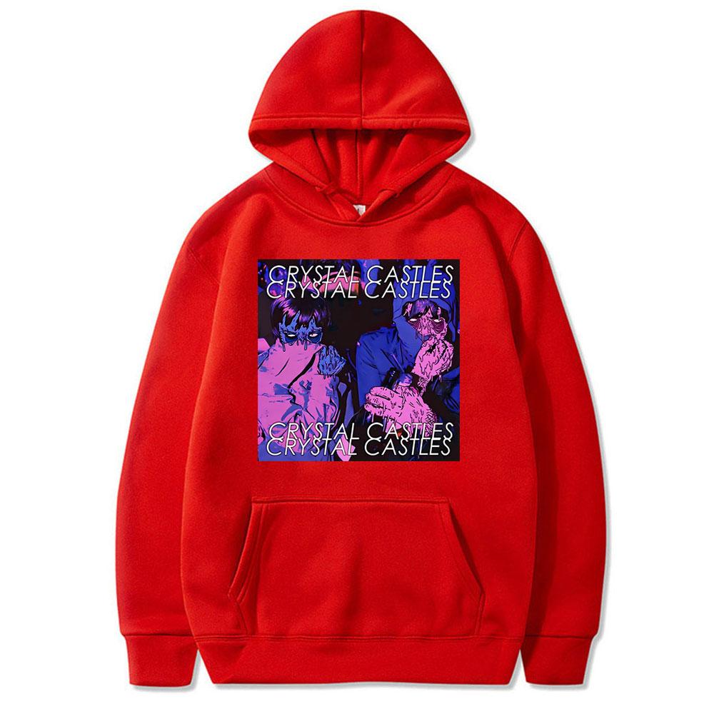 Vintage Crystal Castles Hoodie Men Women Aesthetic Streetwear Men's Hip Hop Rock Oversized Hoody Sweatshirt Male Gothic Hoodies