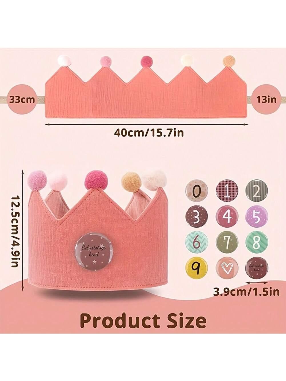 

Kids Birthday Party Crown Hat Colorful Baby Headband Cake Banner Photography Props Party Decoration Gift Size fits all&COTTON