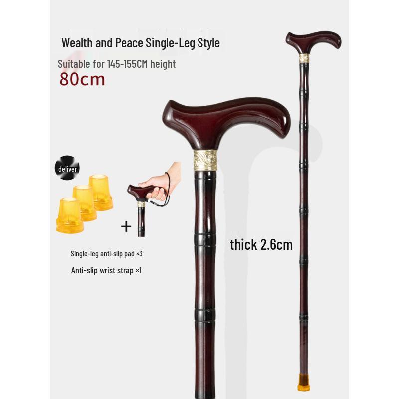 Älterer Drachenkopf Vierbeiniger Holzspazierstock, Rutschfeste & Leichte Krücke