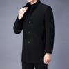 Men's Wool Coat: Casual Mid-Length Plus-Size Warm Jacket for Autumn/Winter