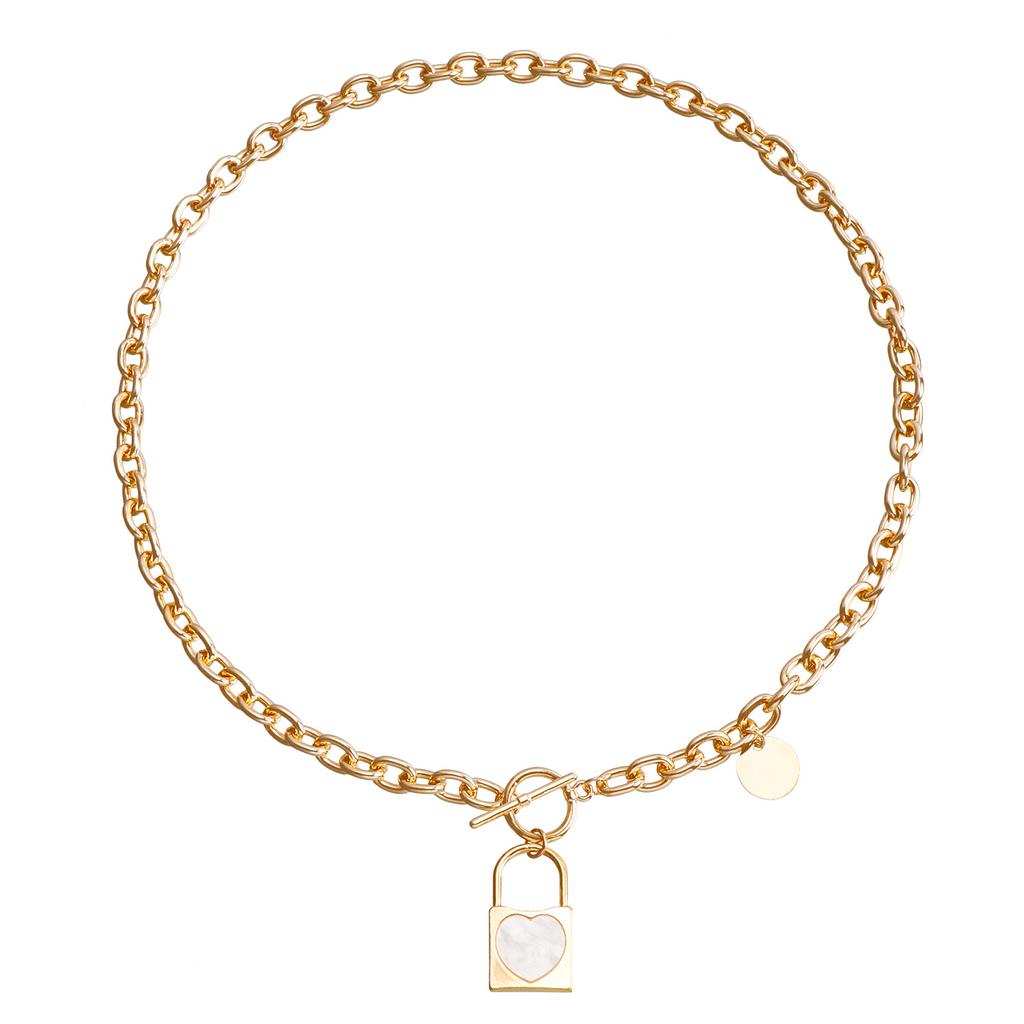 Accessories, Simple White Star Imitation Fritillary Necklace, Temperament Metal Rough Aluminum Chain Sweater Chain