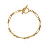 Trendy Cuban Link Chain Fine Bracelet Stainless Steel 14K Gold Plated Women's Jewelry Party
