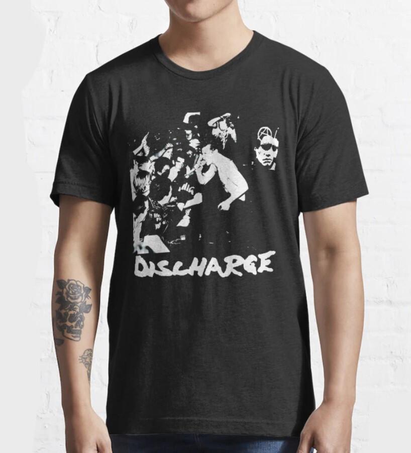 

Discharge Band T-Shirt Black Cotton Unisex Short Sleeve T-Shirt All Sizes S-2345 Unisex T-Shirt XL