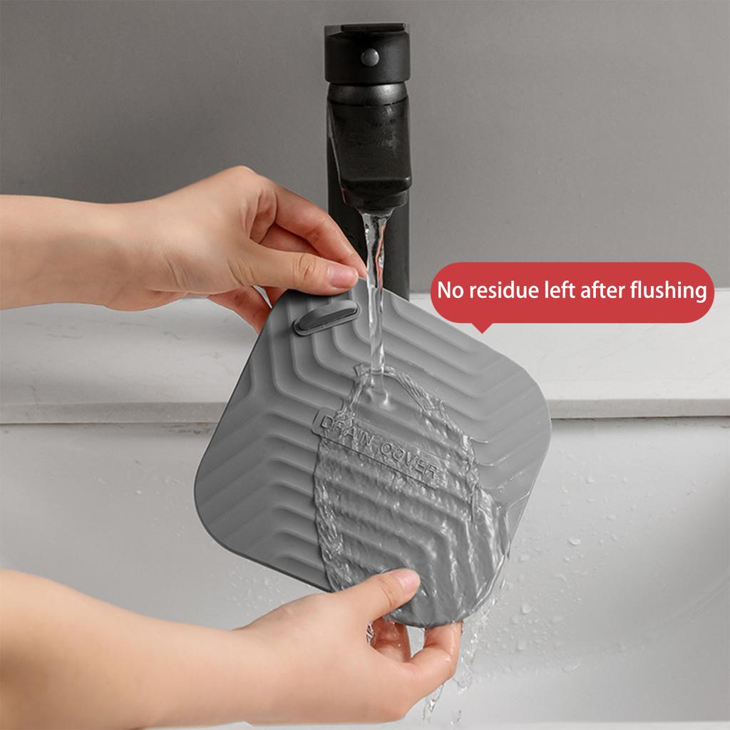 (Gray) Anti Clogging Silicone Drain Cover