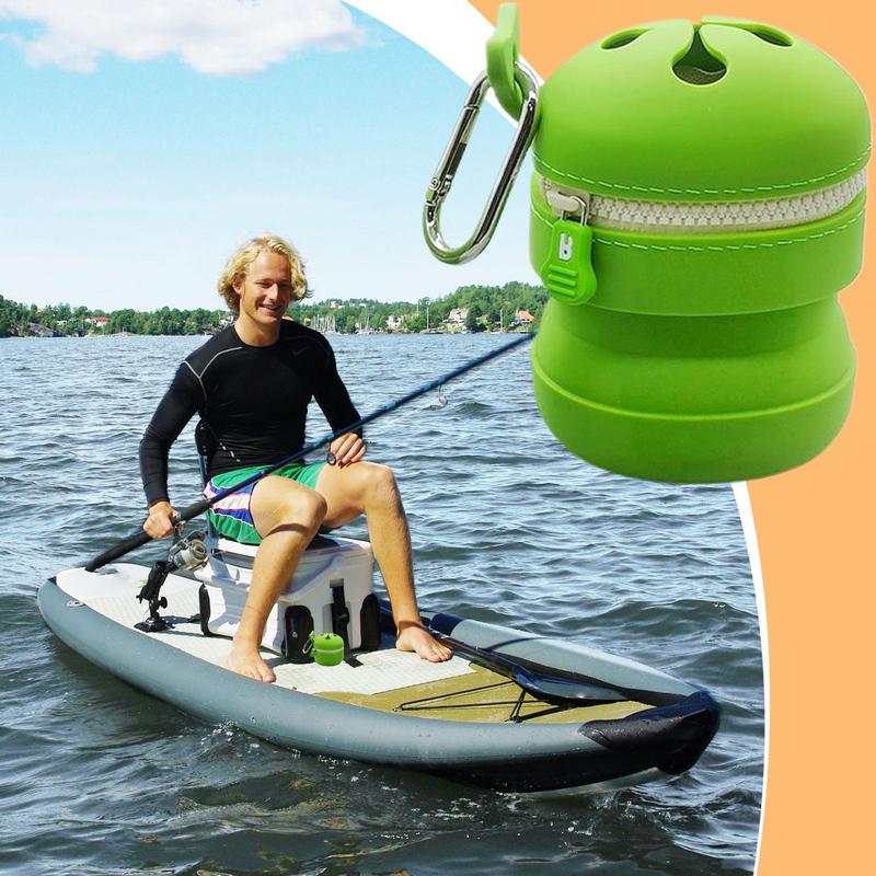 

Silicone Trash Can Bait Storage Trash Bag Portable Waterproof Elastic Multifunctional Waste Bag With Hook For Outdoor Activities CHINA