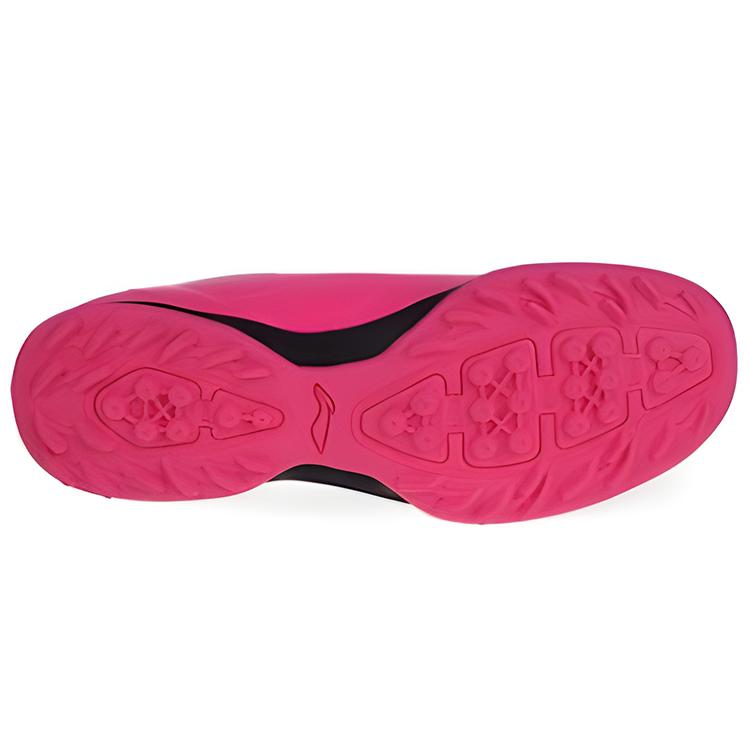 Li Ning TF Turf Cushioning Slip Resistant Abrasion Resistant Soccer Shoes Men's Pink ASTQ011-4