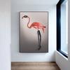 Nordic Posters and Prints Pink Flamingo Green Leaves Canvas Painting Wall Art Animal Pictures for Living Room Cuadros Home Decor