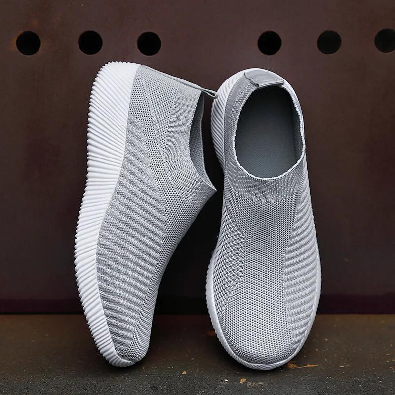 Women Vulcanized Shoes High Quality Sneakers Slip On Flats Shoes For Women Loafers Plus Size Breathable Mesh Walking Sneakers