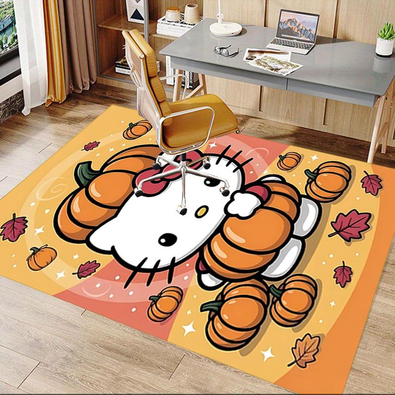 1 Stück Hello Kitty Kürbis Teppich Büro Teppich Außenmatte Heimdekoration Bereichsteppich Festival Geschenk Schreibtischstuhl Teppich